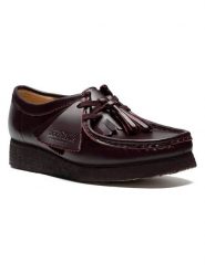 Clarks Skórzane trzewiki "Wallabee" w kolorze fioletowym rozmiar: 37,5. Różowe półbuty sznurowane Clarks, bez wzorów, eleganckie, bez obcasa, bez zapięcia. Za 280.44 zł.