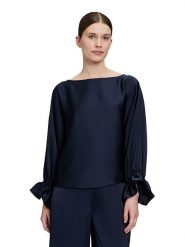 Vera Mont Bluzka w kolorze granatowym rozmiar: 44. Niebieskie bluzki Vera Mont, bez wzorów, bez kołnierzyka, bez ramiączek. Za 208.99 zł.