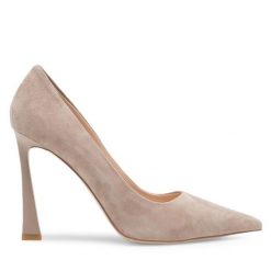 Szpilki Eva Minge. Brązowe szpilki Eva Minge, bez wzorów, bez obcasa, na szpilce, bez zapięcia. Za 429.99 zł.