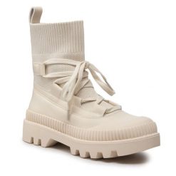 Botki DeeZee. Brązowe botki DeeZee, bez wzorów, bez obcasa, na płaskiej podeszwie, bez zapięcia. Za 249.99 zł.