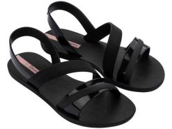 Buty sandały damskie Ipanema Vibrant. Czarne sandały Ipanema, bez wzorów, z materiału, bez obcasa, bez zapięcia. Za 139.99 zł.
