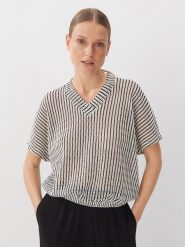 Someday Bluzka w kolorze biało-czarnym rozmiar: S. Białe bluzki someday., s, bez wzorów, z bawełny, bez kołnierzyka, bez ramiączek. Za 144.95 zł.