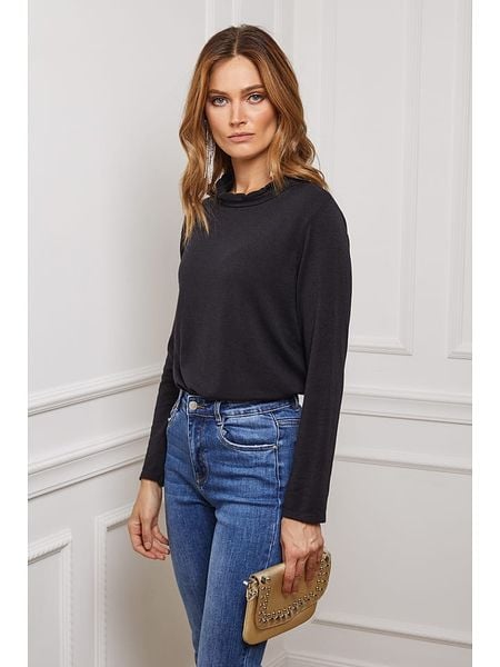 Joséfine Koszulka "Funel" w kolorze czarnym rozmiar: L. Czarne bluzki Joséfine, l, bez wzorów, z kaszmiru, bez kołnierzyka, bez ramiączek. Za 108.99 zł.