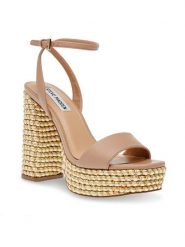 Steve Madden Sandały La verne Sandal SM11002976-02002-750 Beżowy. Brązowe sandały Steve Madden, bez wzorów, ze skóry, bez obcasa, na słupku, bez zapięcia. Za 429.99 zł.