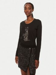 Liu Jo Bluzka WF4568 J5904 Czarny Regular Fit. Czarne bluzki Liu Jo, m, bez wzorów, z bawełny, bez kołnierzyka, bez ramiączek. Za 279.99 zł.