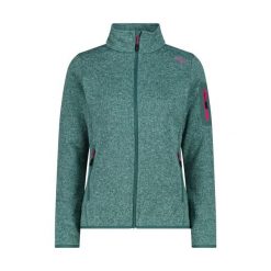Bluza polarowa damska CMP Haze Jacket Knitted. Zielone bluzy CMP, na zimę, l, bez wzorów, z polaru, bez kaptura. Za 294.20 zł.