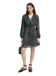 Scotch & Soda Sukienka w kolorze czarno-morsko-czerwonym rozmiar: 40. Czarne sukienki Scotch & Soda, s, bez wzorów, z bawełny, bez kołnierzyka, bez ramiączek, mini. Za 145.26 zł.
