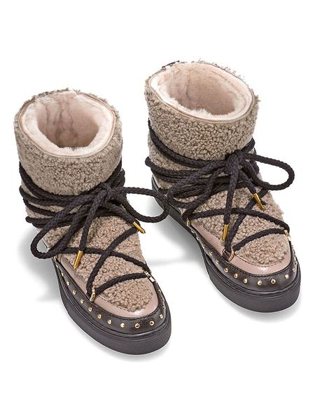 INUIKII Botki zimowe "Curly Rock" w kolorze brązowym rozmiar: 38. Brązowe botki Inuikii, na zimę, bez wzorów, z materiału, bez obcasa, bez zapięcia. Za 1,049.28 zł.