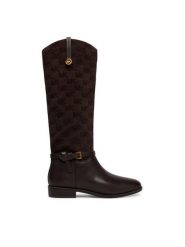 MICHAEL Michael Kors Kozaki 40F6BVFB5S Brązowy. Brązowe kozaki MICHAEL Michael Kors, ze skóry, bez obcasa, na płaskiej podeszwie, bez zapięcia. Za 1,469.00 zł.