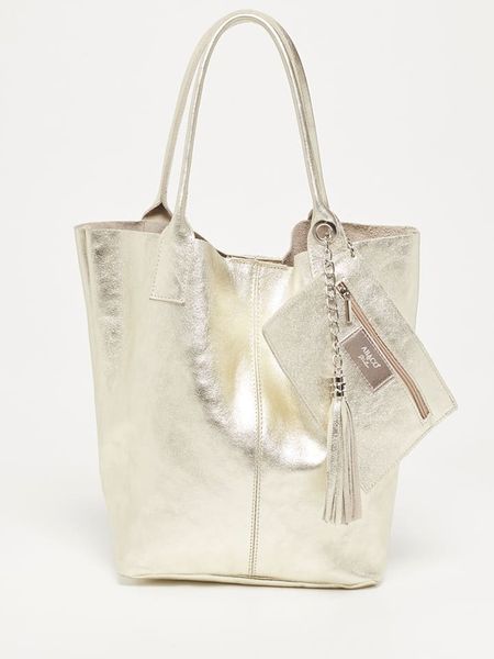 Abaco Skórzana torebka "Yana" w kolorze złotym - 37 x 25 x 35 cm rozmiar: onesize. Żółte torby na ramię Abaco, z aplikacjami, z materiału, na ramię, bez dodatków. Za 249.45 zł.