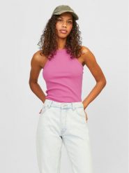 JJXX Top 12224661 Różowy Rib Fit. Czerwone topy JJXX, l, bez wzorów, z bawełny, bez kołnierzyka, bez ramiączek. Za 59.99 zł.