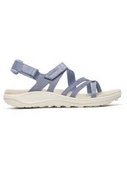 Merrell Skórzane sandały "Harbor Backstrap" w kolorze błękitnym rozmiar: 39. Niebieskie sandały Merrell, bez wzorów, klasyczne, z otwartym noskiem, bez obcasa, bez zapięcia. Za 294.97 zł.