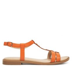 Sandały Lasocki. Brązowe sandały Lasocki, bez wzorów, bez obcasa, na płaskiej podeszwie, bez zapięcia. Za 99.99 zł.