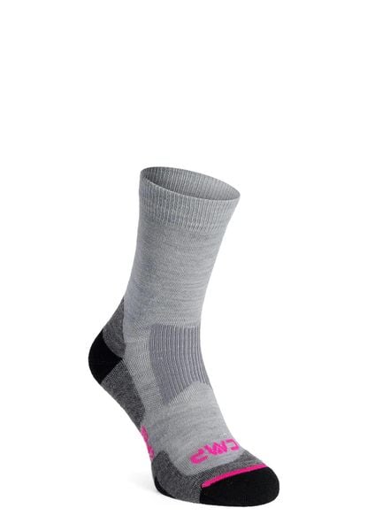 Skarpety merino damskie CMP Trekking Wool Sock. Szare skarpety CMP, bez wzorów, z materiału. Za 110.50 zł.