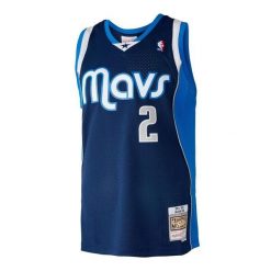 Koszulka NBA Dallas Mavericks Jason Kidd. Niebieskie bluzki Mitchell & Ness, bez wzorów, sportowe, bez kołnierzyka, bez ramiączek. Za 513.50 zł.