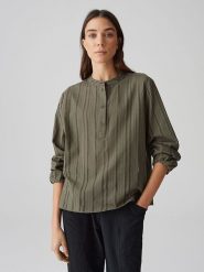 OPUS Bluzka "Fuega" w kolorze khaki rozmiar: 42. Brązowe bluzki Opus, bez wzorów, z bawełny, bez kołnierzyka, bez ramiączek. Za 199.95 zł.