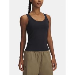 Koszulka Damska Top Na Ramiączkach Under Armour Meridian Core Tank. Czarne bluzki Under Armour, bez wzorów, sportowe, bez kołnierzyka, bez ramiączek. Za 199.99 zł.