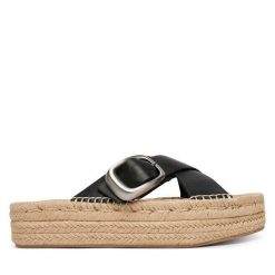 Espadryle Calvin Klein. Czarne espadryle Calvin Klein, bez wzorów, bez obcasa, bez zapięcia. Za 489.99 zł.