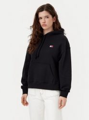 Tommy Jeans Bluza Badge DW0DW19414 Czarny Boxy Fit. Czarne bluzy Tommy Jeans, s, bez wzorów, z bawełny, bez kaptura. Za 239.99 zł.
