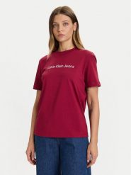 Calvin Klein Jeans T-Shirt LV047C912G Czerwony Regular Fit. Czerwone t-shirty Calvin Klein Jeans, s, bez wzorów, z bawełny, bez kołnierzyka, bez ramiączek. Za 169.99 zł.