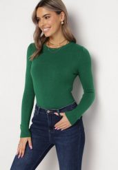 Zielony Sweter z Długim Rękawem Emmella. Zielone swetry Born2be, l, bez wzorów, bez ramiączek. Za 34.99 zł.