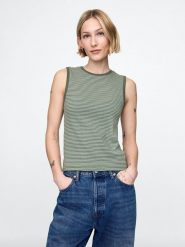GAP Top w kolorze khaki rozmiar: L. Brązowe topy GAP, l, bez wzorów, z bawełny, bez kołnierzyka, bez ramiączek. Za 30.78 zł.