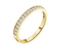 Pierścionek z żółtego złota z brylantami - 0,19 ct - próba 585. Żółte pierścionki Apart, z brylantem, złote. Za 2,859.00 zł.