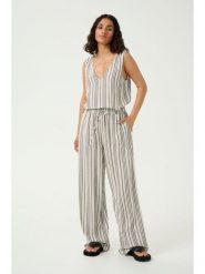 Kaffe Spodnie w kolorze biało-czarnym rozmiar: 42. Białe spodnie materiałowe Kaffe, bez wzorów, z materiału, z podwyższonym stanem. Za 109.26 zł.