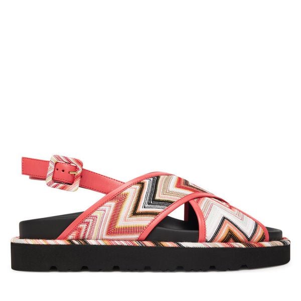 Sandały M Missoni. Czerwone sandały M Missoni, bez wzorów, bez obcasa, na płaskiej podeszwie, bez zapięcia. Za 2,379.00 zł.