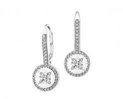 Kolczyki z białego złota z diamentami - 0,33 ct - próba 585. Białe kolczyki Apart, z diamentem, złote. Za 5,790.00 zł.