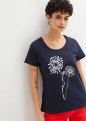 T-shirt. Szare t-shirty bonprix, bez wzorów, bez kołnierzyka, bez ramiączek. Za 39.99 zł.