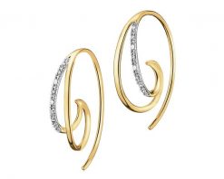Kolczyki z żółtego złota z diamentami - 0,02 ct - próba 375. Żółte kolczyki Apart, z diamentem, złote. W wyprzedaży za 1,113.00 zł.
