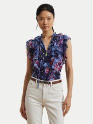 LAUREN RALPH LAUREN Bluzka 200970718001 Granatowy Relaxed Fit. Niebieskie bluzki Lauren Ralph Lauren, s, bez wzorów, z syntetyku, bez kołnierzyka, bez ramiączek. Za 679.99 zł.