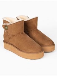 ISLAND BOOT Botki zimowe "Catalina" w kolorze jasnobrązowym rozmiar: 40. Brązowe botki Island Boot, na zimę, bez wzorów, bez obcasa, bez zapięcia. Za 149.66 zł.