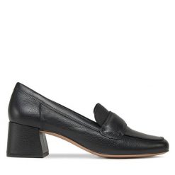 Półbuty HÖGL. Czarne czółenka Högl, bez wzorów, bez obcasa, na obcasie, bez zapięcia. Za 399.99 zł.