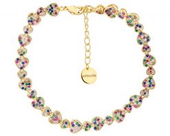 Bransoletka z mosiądzu pozłacana z cyrkoniami - serce. Bransoletki Artelioni, z cyrkonią, pozłacane. Za 299.00 zł.