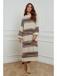 L'armoire de Suzette Sukienka dzianinowa w kolorze karmelowo-beżowym rozmiar: 38/40. Brązowe sukienki L'armoire de Suzette, na co dzień, l, bez wzorów, z dzianiny, klasyczne, bez kołnierzyka, bez ramiączek, maxi, proste. Za 170.87 zł.