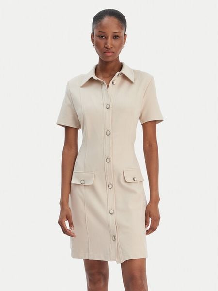 Guess Sukienka codzienna W6RK34 KCMU2 Beżowy Classic Fit. Brązowe sukienki Guess, na co dzień, m, z aplikacjami, z syntetyku, bez kołnierzyka, bez ramiączek, proste. Za 609.99 zł.