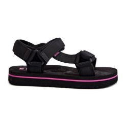Damskie Sandały Na Platformie Lee Cooper LCW-24-05-2751L Czarne. Czarne sandały bez wzorów, sportowe, bez obcasa, na platformie, bez zapięcia. Za 170.94 zł.