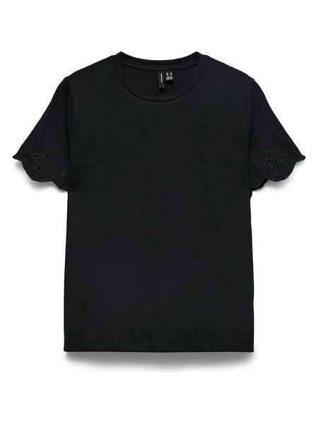 Vero Moda Koszulka w kolorze czarnym rozmiar: XS. Czarne bluzki Vero Moda, xs, bez wzorów, z bawełny, bez kołnierzyka, bez ramiączek. Za 46.95 zł.