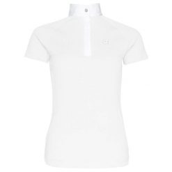 Damska koszulka konkursowa Kingsland Hanna. Białe bluzki KINGSLAND, bez wzorów, sportowe, bez kołnierzyka, bez ramiączek. W wyprzedaży za 312.00 zł.