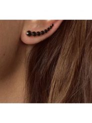 Les Favorites Pozłacane kolczyki-wkrętki z cyrkoniami rozmiar: onesize. Czarne kolczyki Les Favorites, z cyrkonią, pozłacane, z zapięciem typu bigiel. Za 86.99 zł.