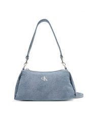 Calvin Klein Torebka Denim Layla Shoulder Bag Sm LV04F3222G Niebieski. Niebieskie torebki klasyczne Calvin Klein, bez wzorów, z denimu, bez dodatków. Za 399.99 zł.