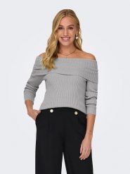 ONLY Sweter w kolorze szarym rozmiar: XL. Szare swetry Only, xl, bez wzorów, prążkowane, bez ramiączek. Za 96.83 zł.