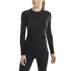Koszulka narciarska z wełną Merino CEP damska. Czarne bluzki CEP, s, bez wzorów, z wełny, sportowe, bez kołnierzyka, bez ramiączek. Za 299.00 zł.