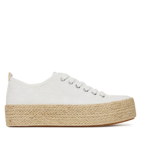 Espadryle DeeZee. Białe espadryle DeeZee, bez wzorów, bez obcasa, bez zapięcia. Za 79.99 zł.