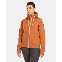 Damska bawełniana bluza Kilpi RAJANA-W. Brązowe bluzy Kilpi, l, bez wzorów, z bawełny, bez kaptura. Za 256.81 zł.