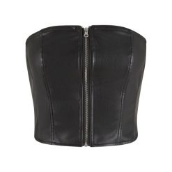 Top Damski Skóra Syntetyczna Bez Ramiączek. Czarne topy Urban Classics, m, bez wzorów, ze skóry, bez kołnierzyka, bez ramiączek. Za 115.99 zł.