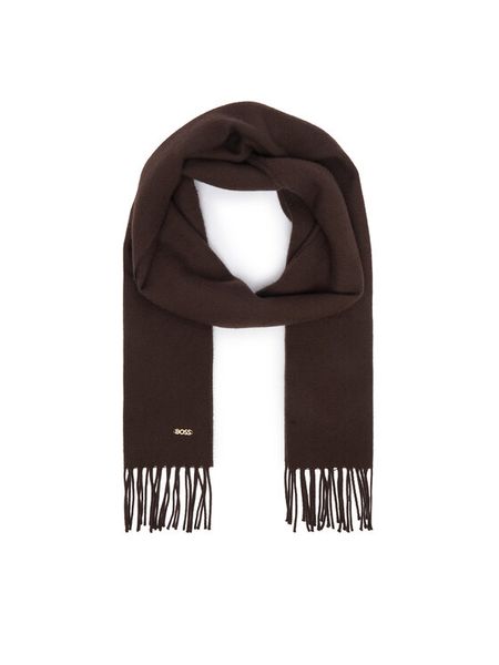 BOSS Szalik Zesy 50517216 Brązowy. Brązowe rękawiczki Boss, bez wzorów, z wełny. Za 349.99 zł.