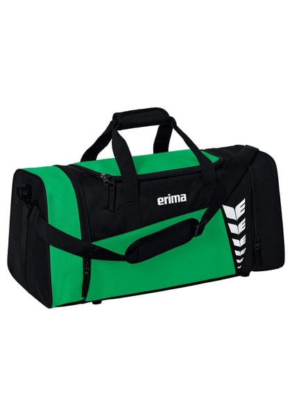 Torba sportowa Erima Six Wings. Czarne torby na ramię Erima, bez wzorów, z materiału, sportowe, na ramię, z nadrukiem, bez dodatków. Za 83.99 zł.